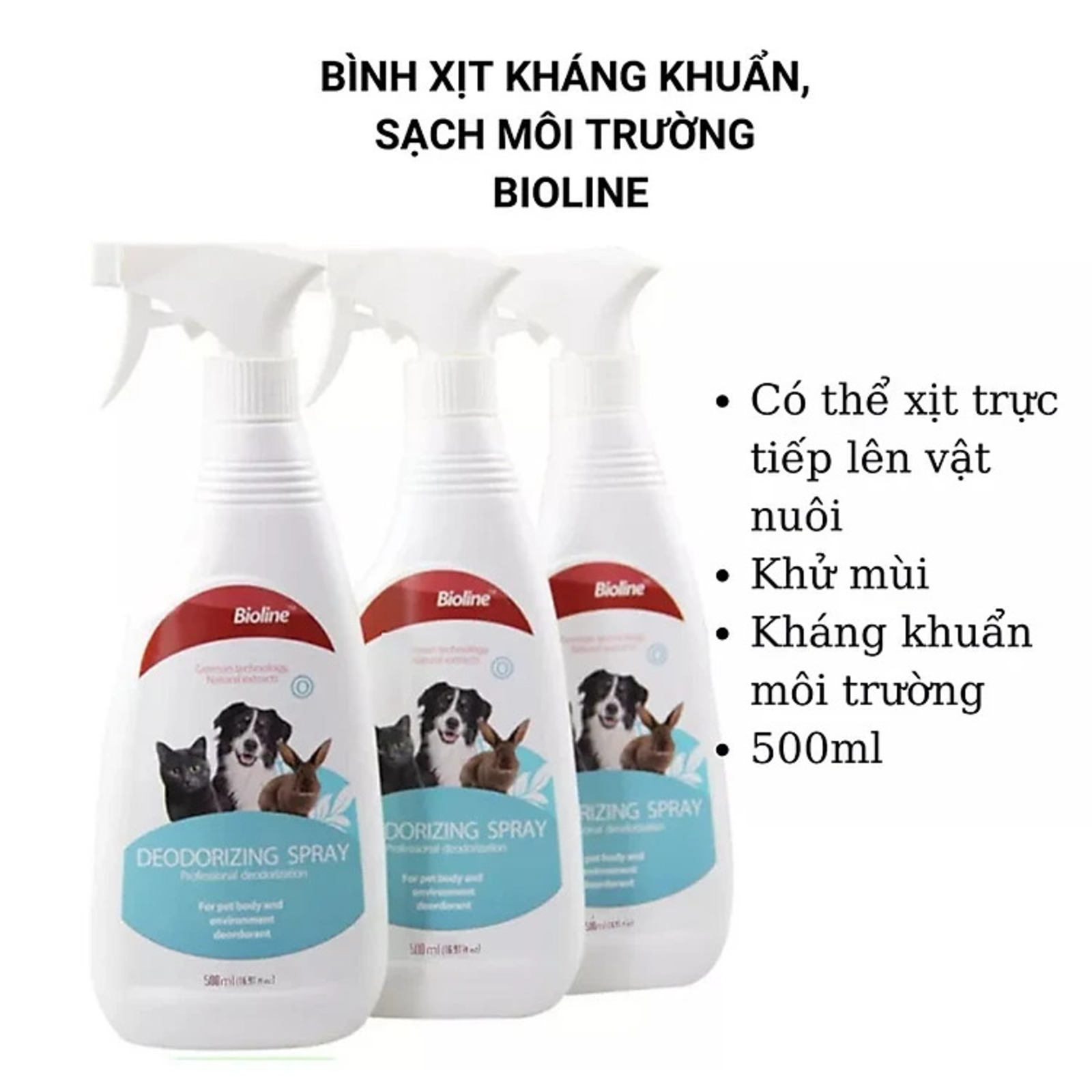 Xịt khử mùi và kháng khuẩn cho chó mèo
